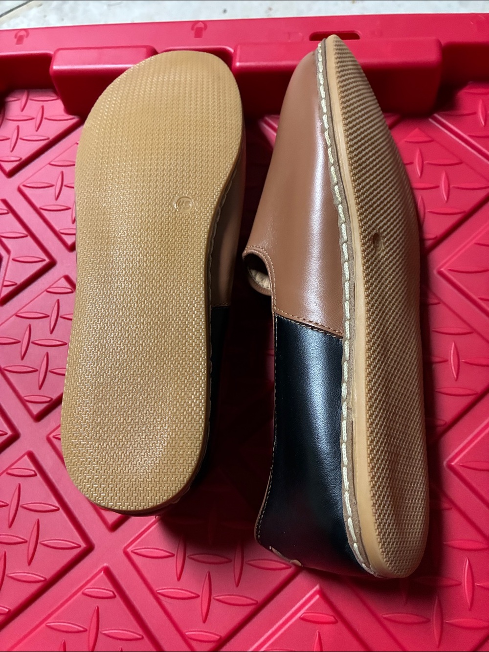 Charix Camel Black Leather Comfort Minimalist Loafer Slip On Womens Shoe 45 US13 - Picture 5 of 6